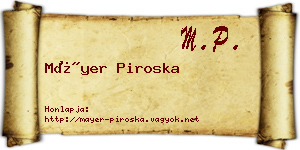 Máyer Piroska névjegykártya