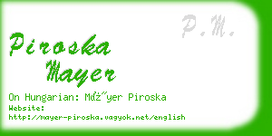 piroska mayer business card